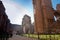 Path and ruins from frigidarium on caracalla springs at Rome