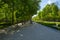 Path with sculptures in the Retiro Park