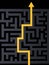 Path showing the direction out of a dark labyrinth