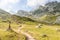 Path sign on Italian Alps