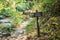 Path and signboard in Chaeson waterfall natural park