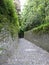 Path of staircases of stones to Bergamo in Italy.