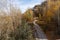 The path to the abandoned industrial buildings