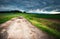 The path to the countryside under the cloud