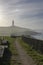 Path to the lighthouse, cloudy and foggy