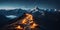 Path to Success Illuminated Trail Toward the Mountain Summit in Business. Concept Business Success, Career Growth, Path to