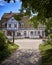 Path to the traditional historic building in Kloster on the island Hiddensee, Baltic Sea, Germany