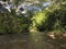 Path to Uluwehi Falls, Secret Falls in Summer in Wailua on Kauai Island in Hawaii.