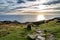 Path on top of the Slieve League Cliffs which are among the highest sea cliffs in Europe rising 1972 feet above the