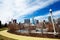 Path walk and Chicago skyline in Maggie Daley park