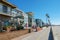 Path and walkway along Mission Beach, San Diego, California, USA.