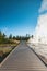 Path way in geyser area, in Yellowstone National park,Wy,usa