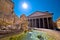 Patheon square and fountain ancient landmark in eternal city of Rome