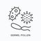 Pathogen line icon. Vector outline illustration of virus, germ, bacteria. Microorganism pictorgam