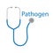 Pathogen word and stethoscope icon