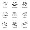 Pathogenic microorganism icons set, simple style