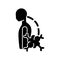 Pathologic scoliosis black glyph icon