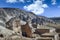 The paths inside Selime Cathedral. Selime Monastery in Cappadocia, Turkey. Selime is town at the end of Ihlara Valley.