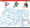 Paths maze game with animals playing soccer