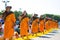 Pathum Thani, THAILAND -January, 2016 : 1,131 Monks from Wat Phra Dhammakaya make a pilgrimage at Wat Phra Dhammakaya near Bang