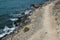 Pathway along sea shore