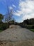 Pathway Bridge clouds blue sky autumn