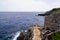 Pathway customs road stone to access beach in Antibes Juan-les-Pins France