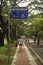 Pathway and directional post at University of the Philippines in Diliman, Quezon City, Philippines