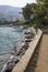 Pathway and docks along lake Atitlan at the coast of Santa Cruz la Laguna, Guatemala