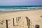 Pathway dune access to sand beach in La jenny Beach near Lege cap-ferret in France