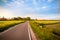 Pathway between fields pastures agrivultural landscape photo