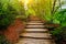 Pathway in forest. Plitvice lakes, Croatia