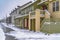 Pathway in front of cozy homes in Daybreak Utah viewed in winter