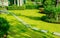 Pathway in garden, Green lawns with bricks pathways, Garden landscape design