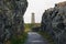 Pathway leading towards Wicklow Head Lighthouse in Ireland