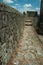 Pathway over thick stone wall in a castle