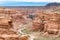 Pathway in Red sandstone  canyon mountain background