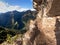 Pathway and rock face, Mount Saksarayuq, Andes mountains