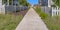 Pathway in between row of homes in Daybreak Utah