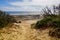 Pathway sandy beach access in vendÃ©e coast in west France