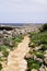 Pathway stones tiles to access water sand beach in south Antibes Juan-les-Pins France