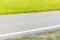 Pathway straight through rice paddy in field farm.