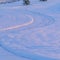 Pathway and terrain covered with snow during winter in Eagle Mountain Utah