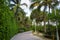 Pathway to the beach in Miami Florida with ocean background, the best place for your vacation