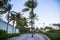 Pathway to the beach in Miami Florida with ocean background, the best place for your vacation