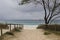 Pathway to the beach over the sand dune