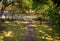 Pathway to gate of antebellum home in Natchez in Mississippi