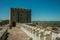 Pathway on top of stone wall with tower at the Castle of Elvas