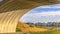 Pathway under an arched bridge in Oquirrh Lake