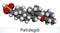 Patidegib hedgehog inhibitor, anti-cancer drug molecule. Molecular model